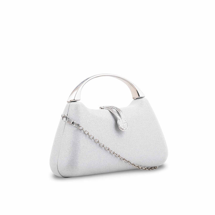 Silver Fancy Clutch For Women P24404