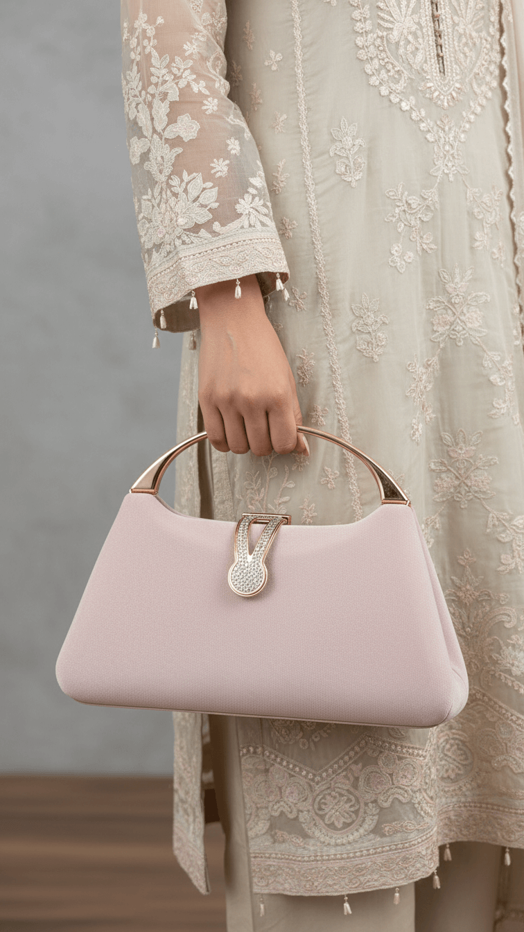 Champagne Fancy Clutch For Women P24404