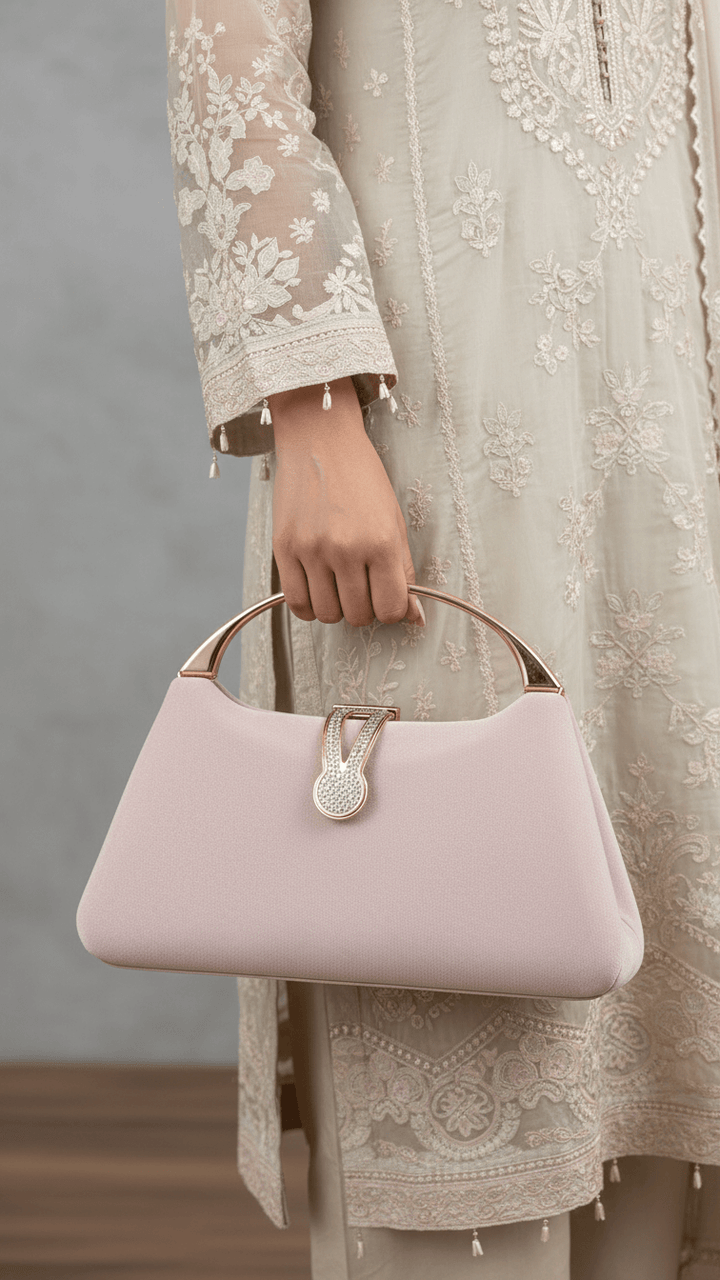 Champagne Fancy Clutch For Women P24404