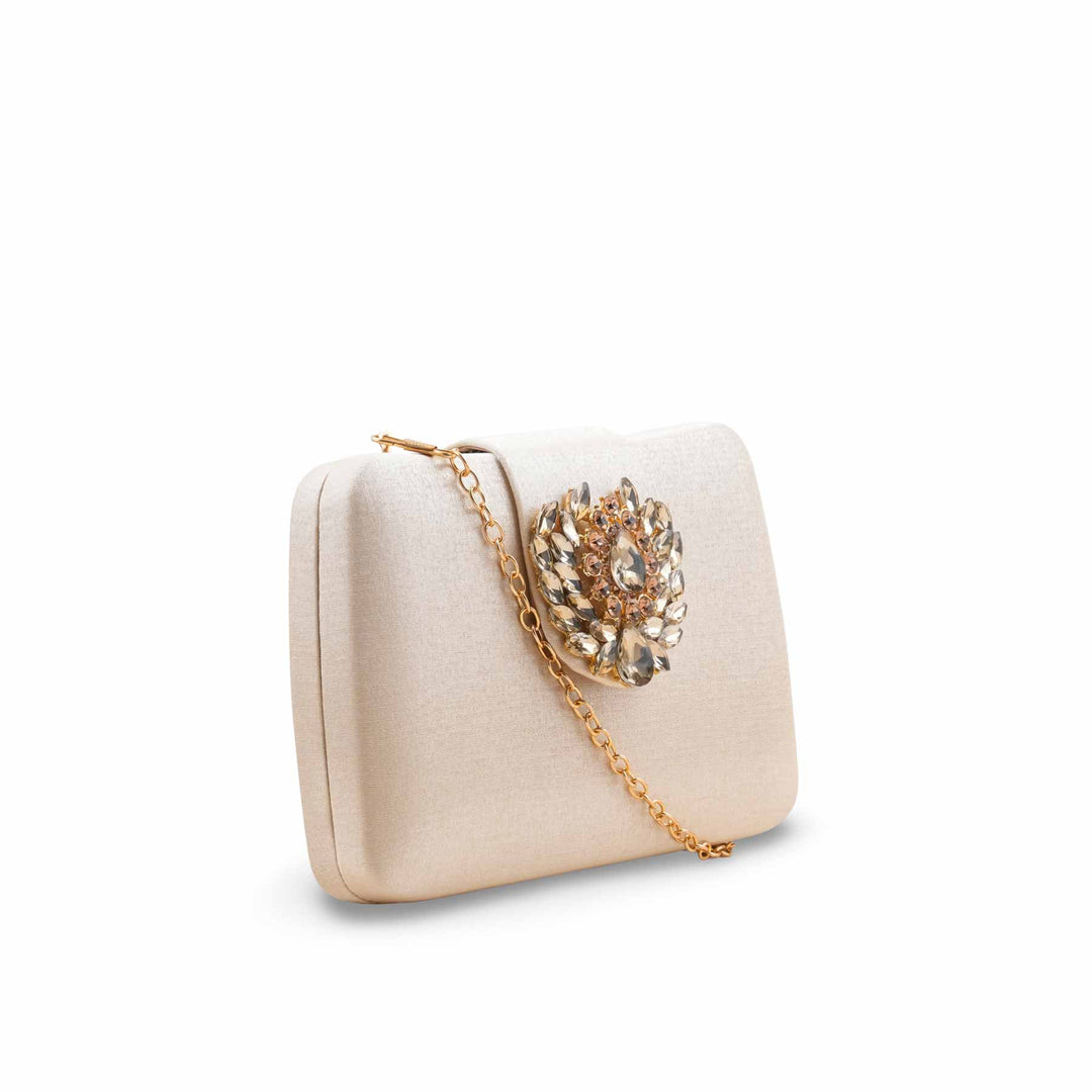 Golden Fancy Clutch For Women P24406