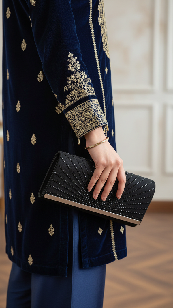 Black Formal Clutch For Women P24408