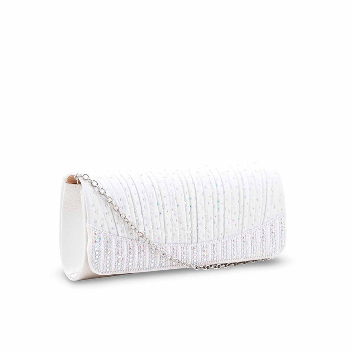 White Fancy Clutch For Ladies P24409