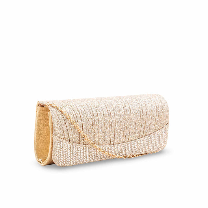 Golden Fancy Clutch For Ladies P24409