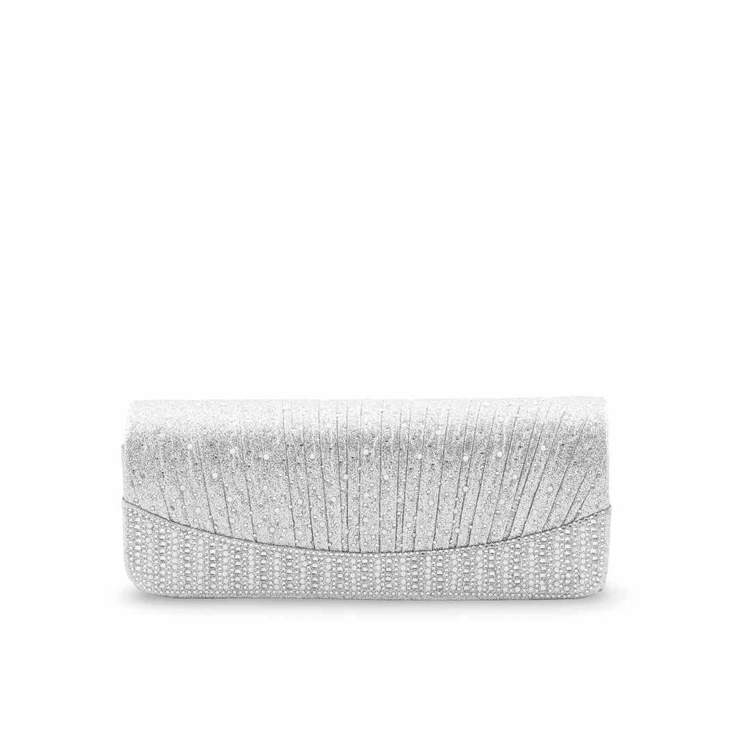 Silver Fancy Clutch For Ladies P24409