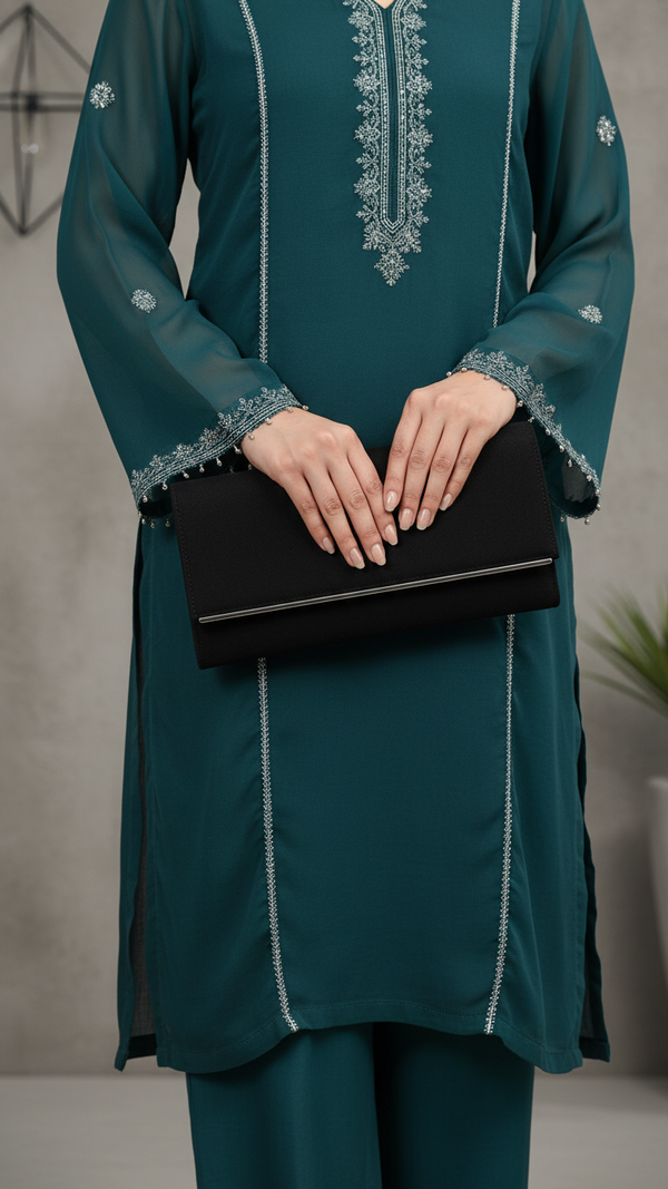 Black Formal Clutch For Women P24410