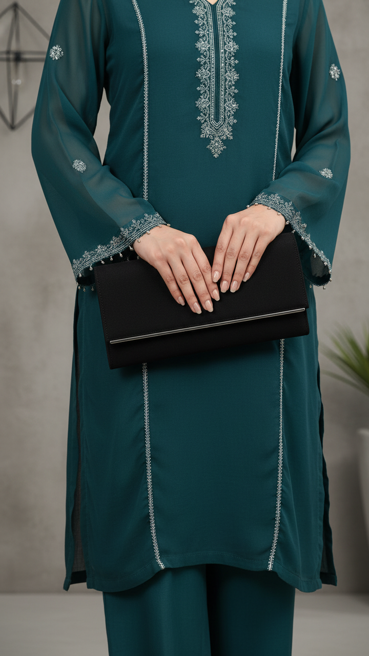 Black Formal Clutch For Women P24410