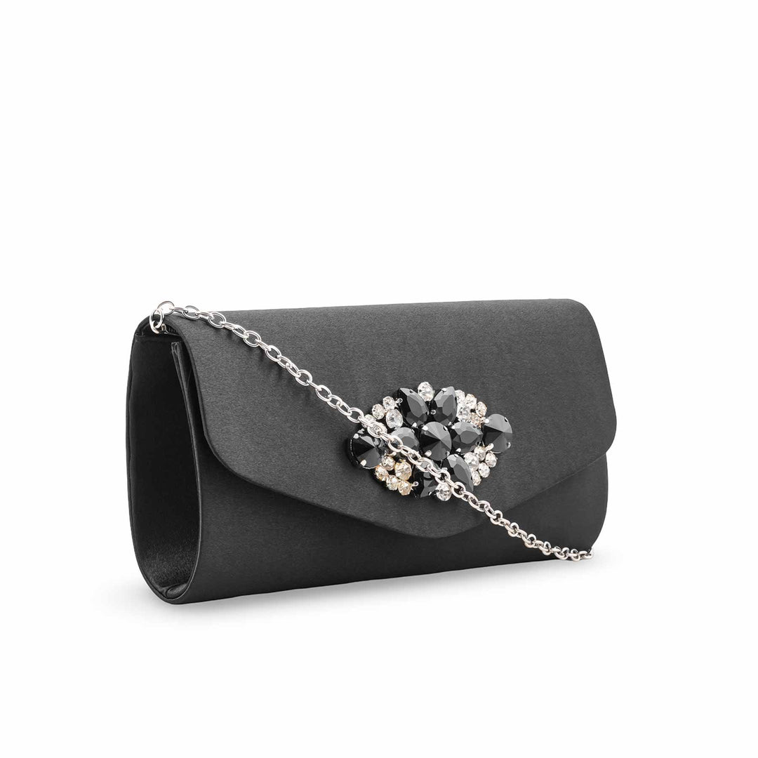 Black Fancy Clutch For Ladies P24413