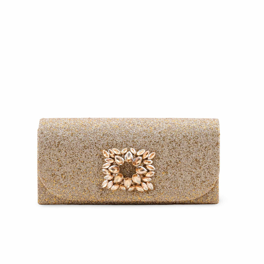 Golden Fancy Clutch For Ladies P24415