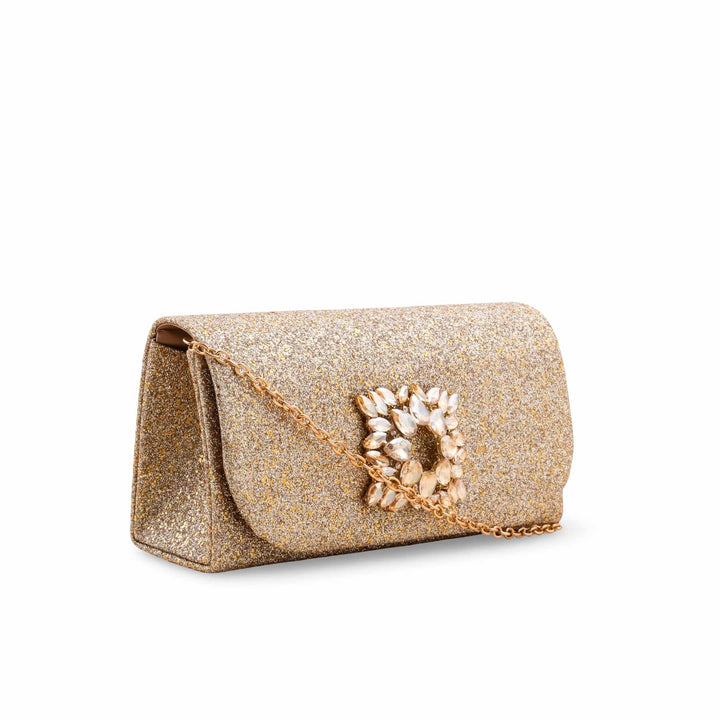 Golden Fancy Clutch For Ladies P24415