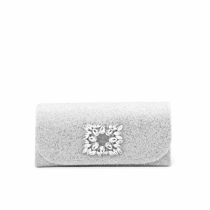 Silver Fancy Clutch For Ladies P24415