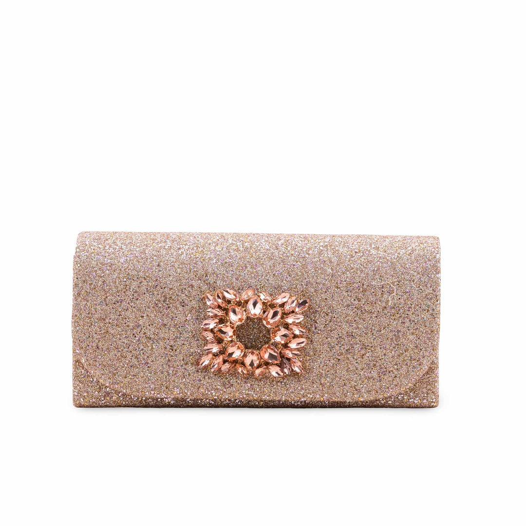 Champagne Fancy Clutch For Ladies P24415