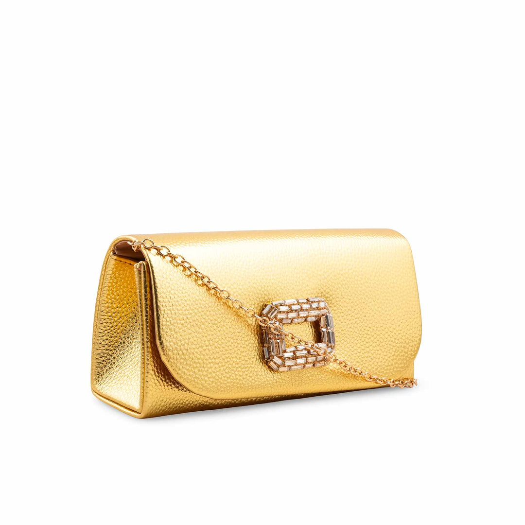 Golden Formal Clutch For Women P24416