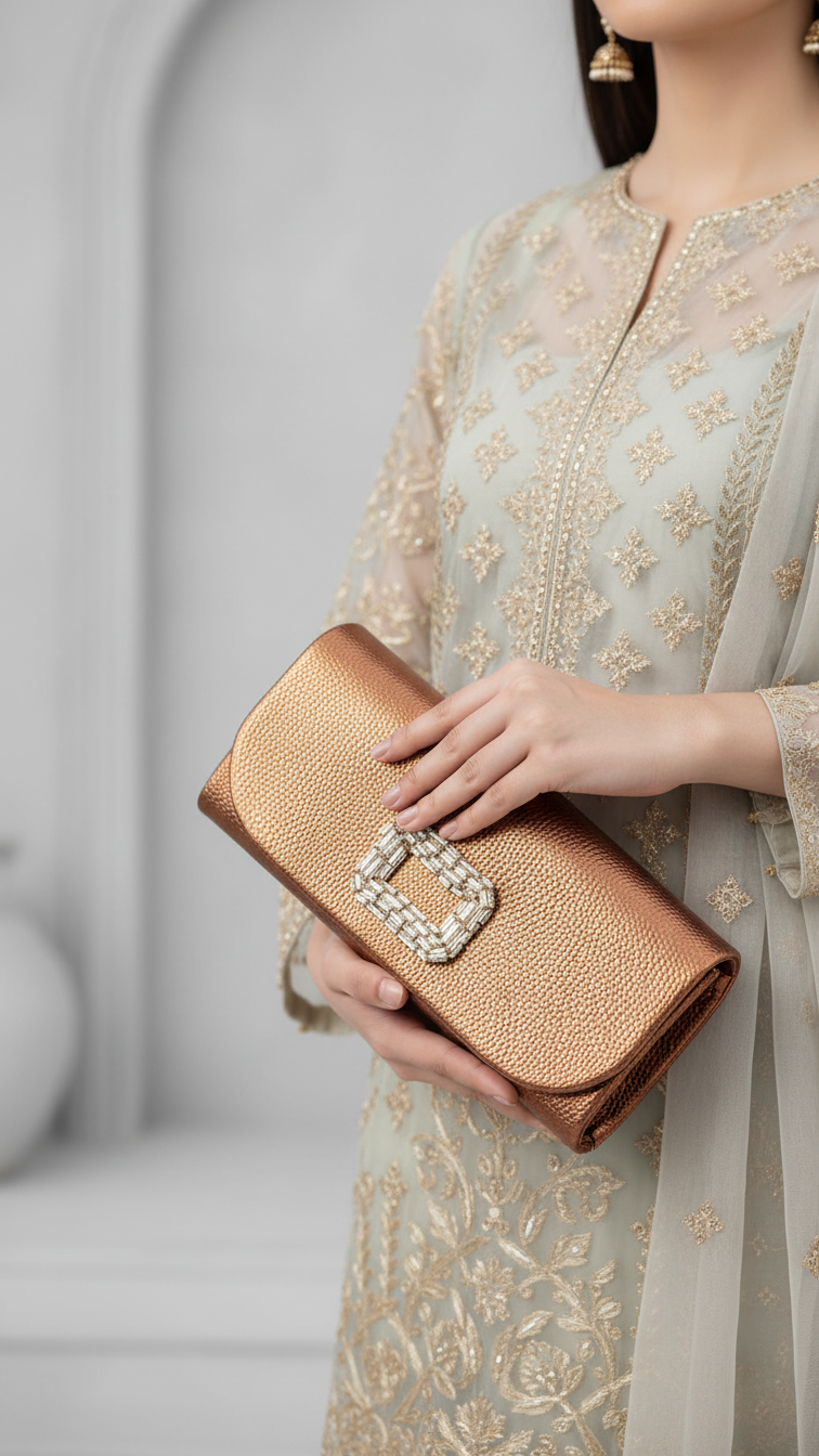 Copper Formal Clutch For Women P24416