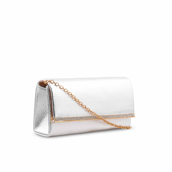 Silver Formal Clutch For Ladies P24417