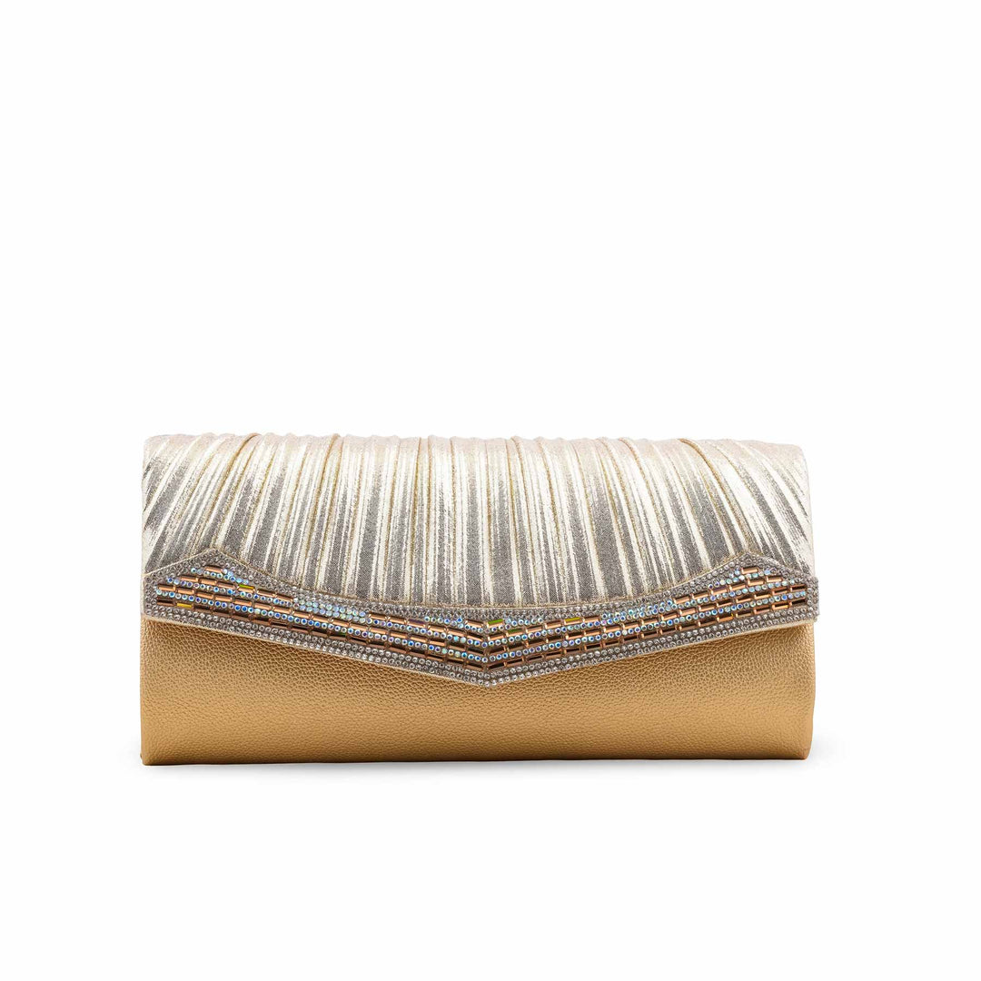 Golden Fancy Clutch For Women P24420