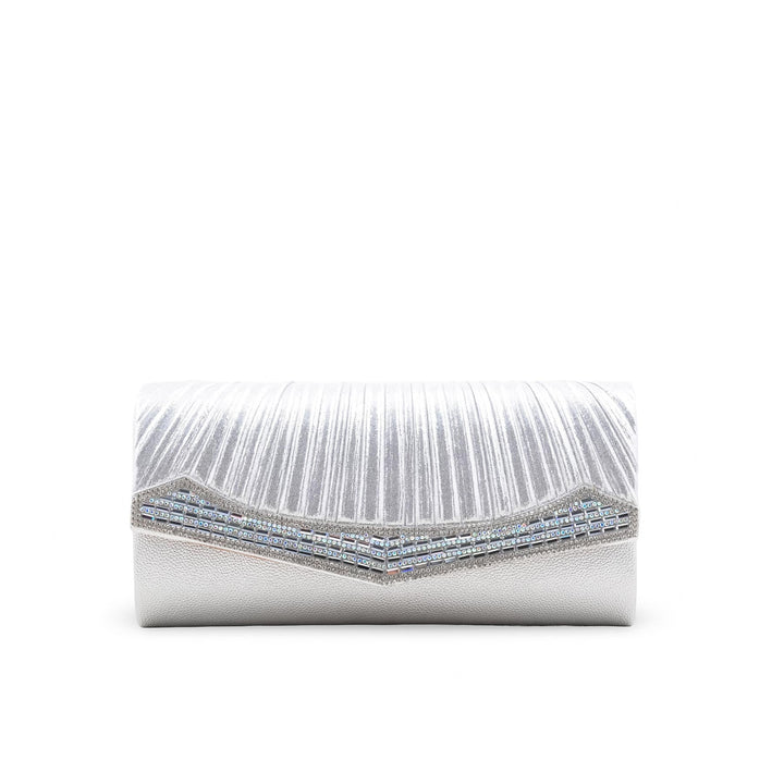 Silver Fancy Clutch For Women P24420