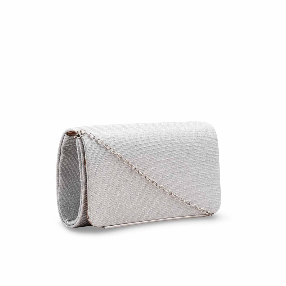 Silver Fancy Clutch For Women P24421