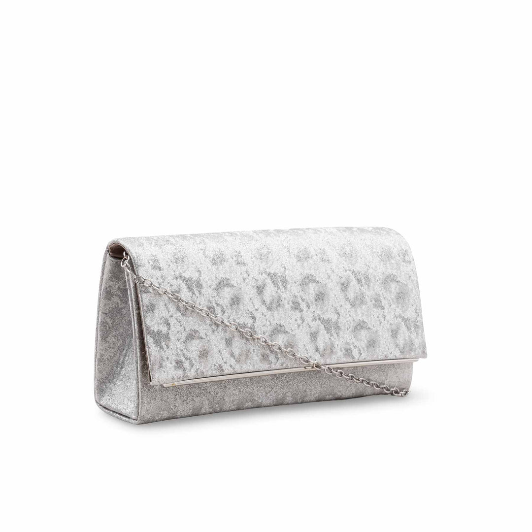 Silver Fancy Clutch For Women P24422