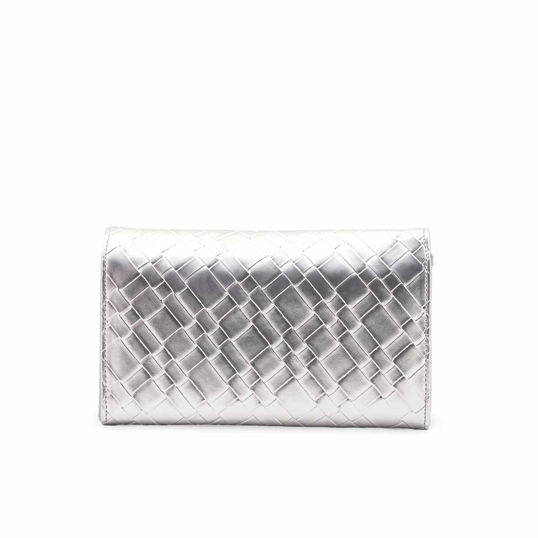 Silver Formal Clutch For Ladies P24423