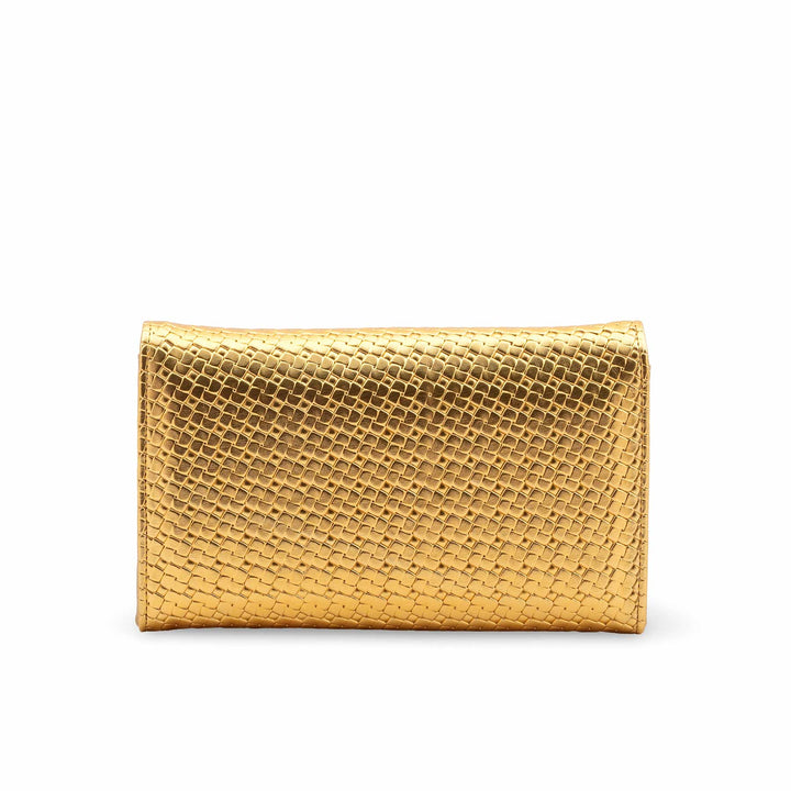 Golden Formal Clutch For Ladies P24424