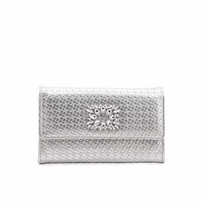 Silver Formal Clutch For Ladies P24424