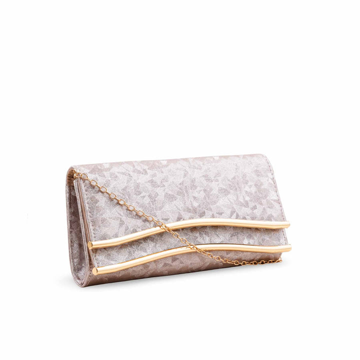 Champagne Fancy Clutch For Women P24425