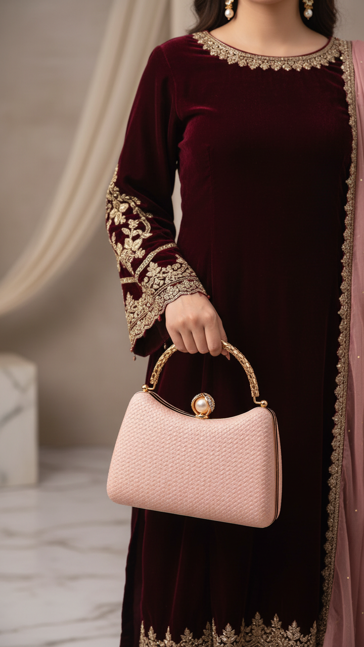 Pink Formal Clutch For Women P24431