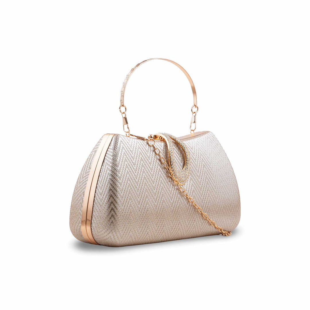 Golden Fancy Clutch For Women P24433
