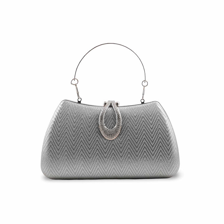 Silver Fancy Clutch For Women P24433
