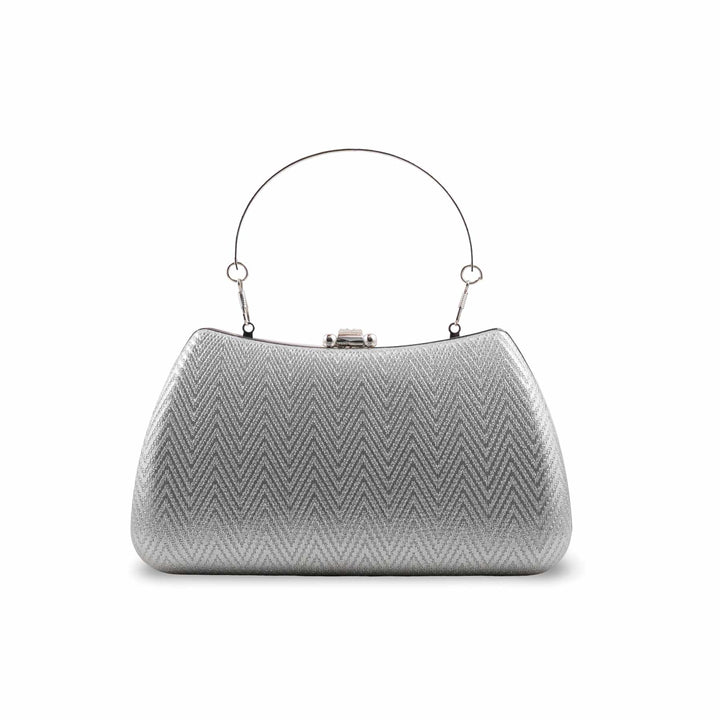Silver Fancy Clutch For Women P24433