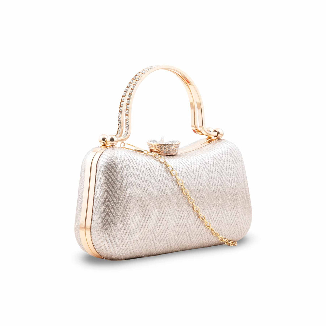 Golden Fancy Clutch For Women P24434