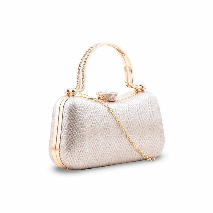 Golden Fancy Clutch For Women P24434