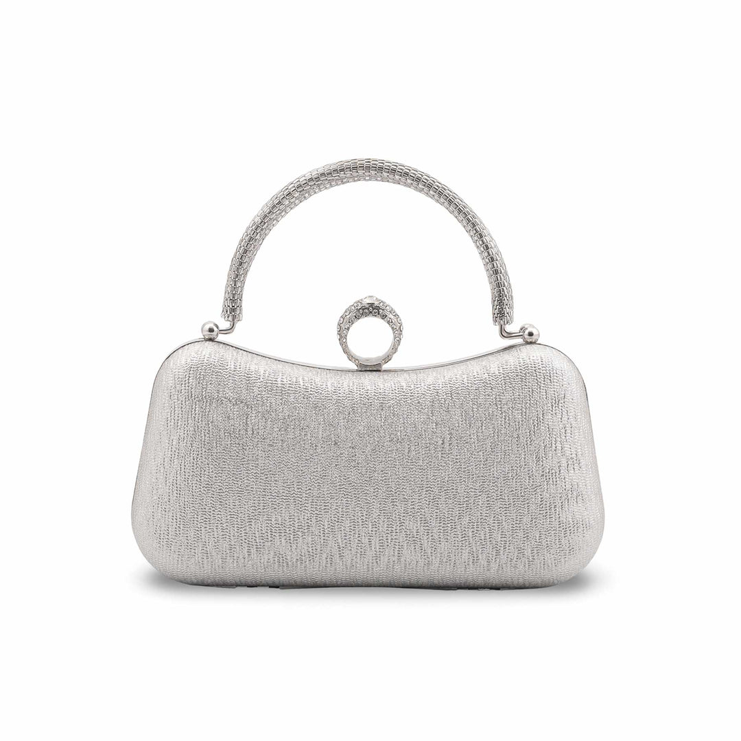 Silver Formal Clutch For Ladies P24437