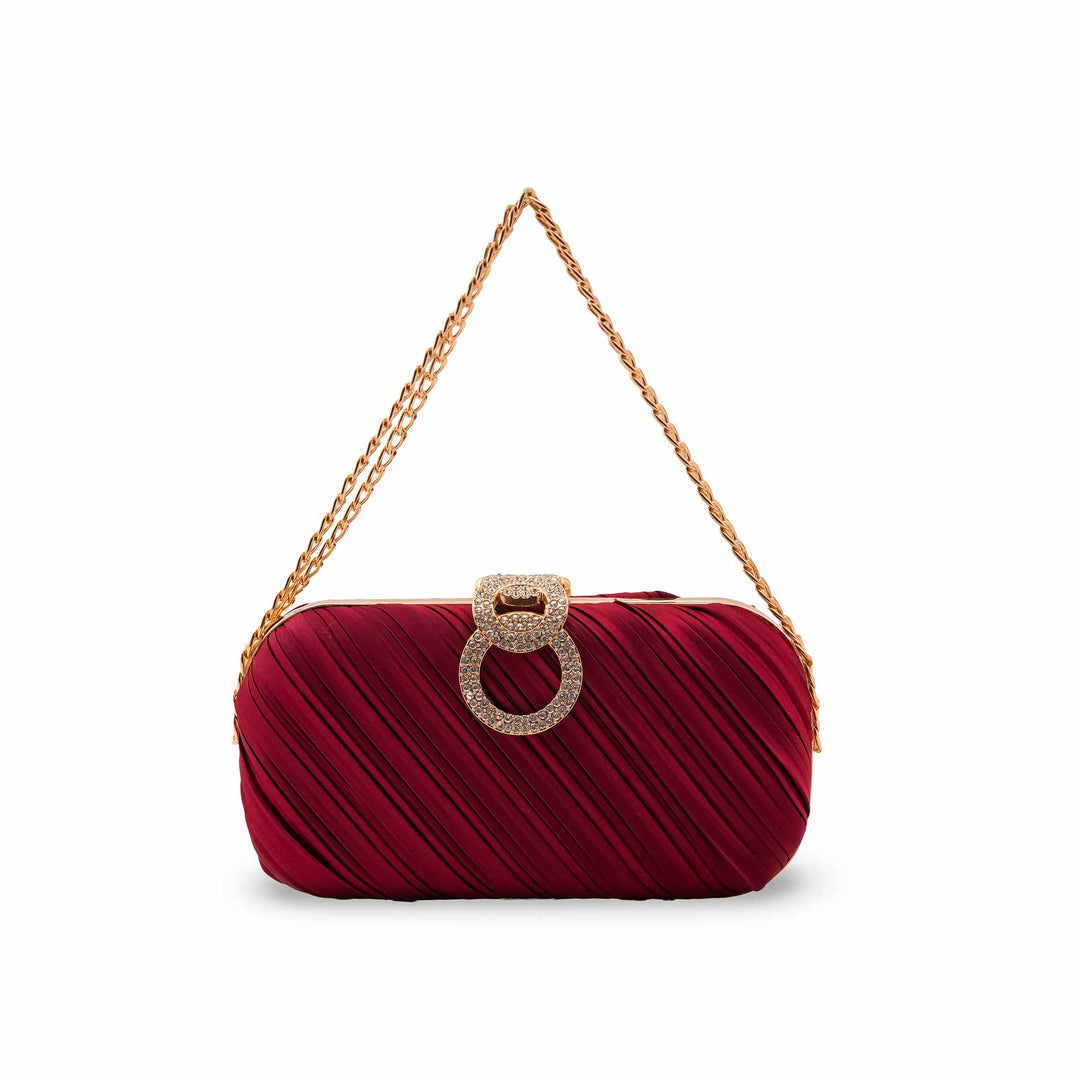 Maroon Formal Clutch For Ladies P24440