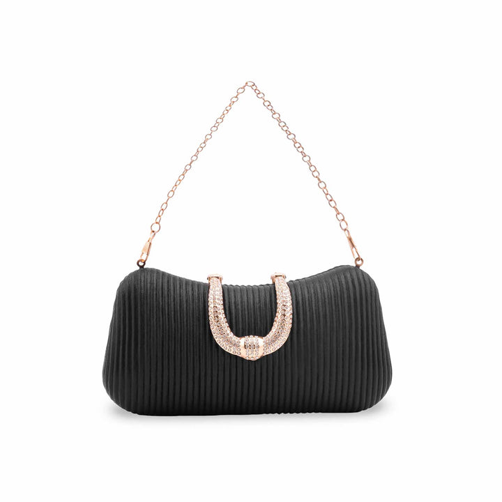 Black Fancy Clutch For Ladies P24444