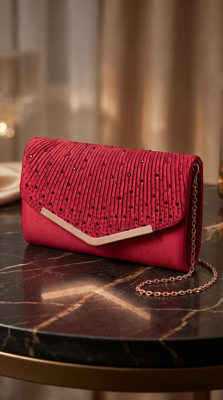 Maroon Formal Clutch For Women P24452