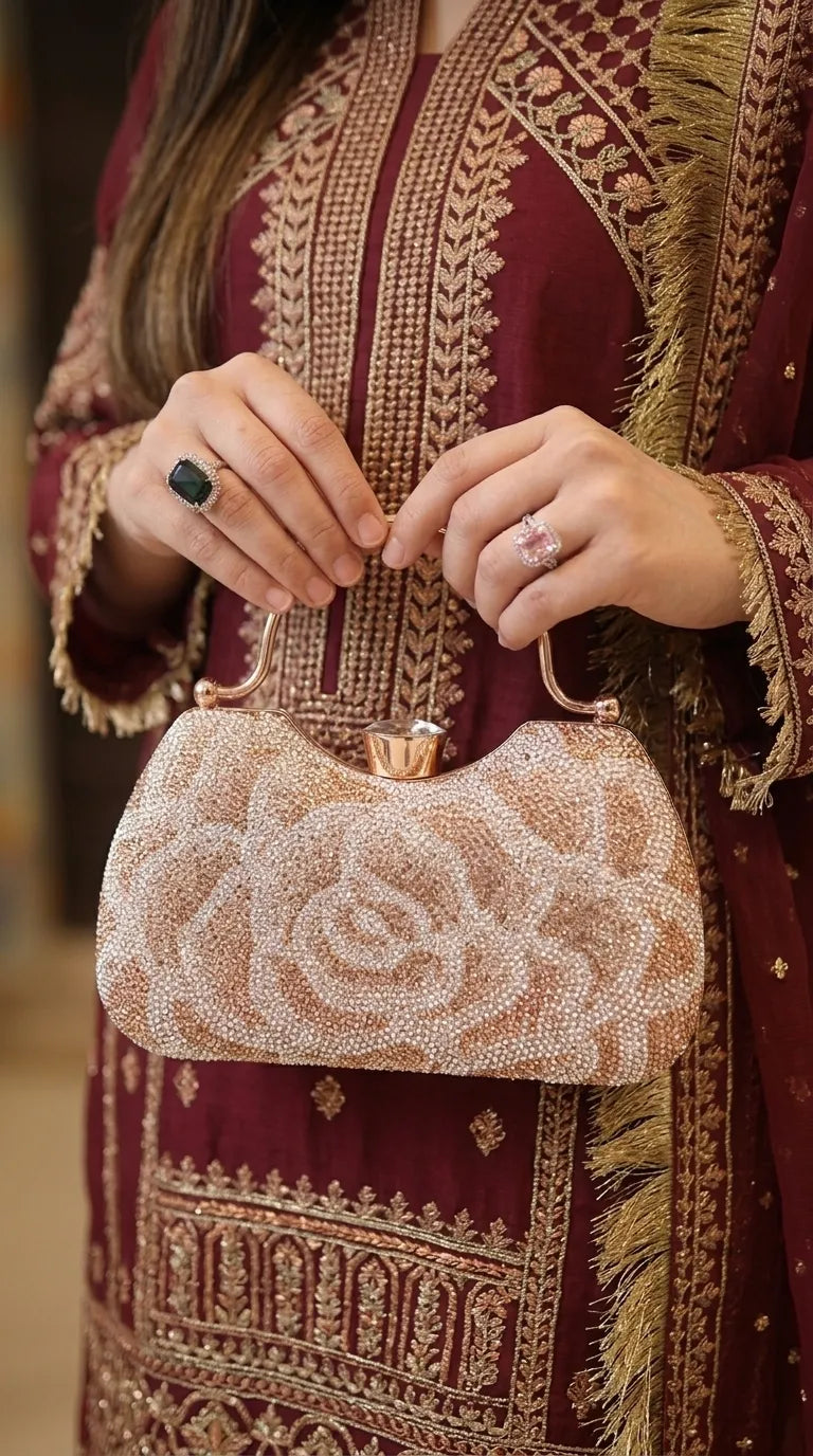 Golden Bridal Clutch P24467