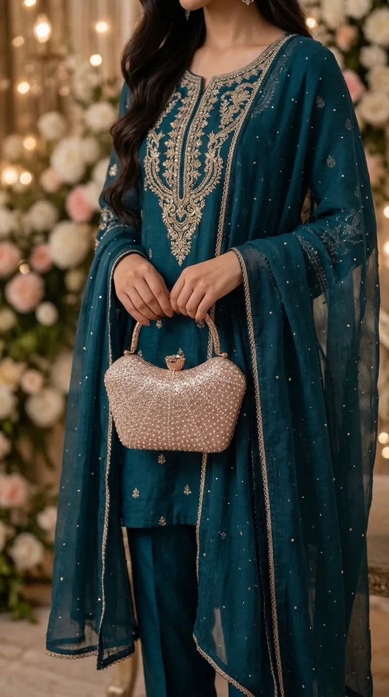 Golden Bridal Clutch P24474