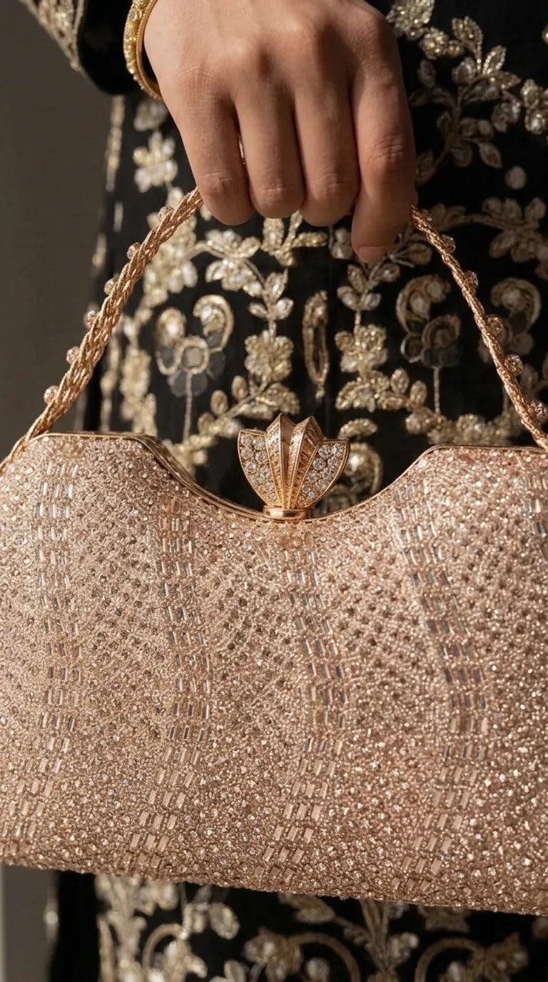 Golden Bridal Clutch P24475