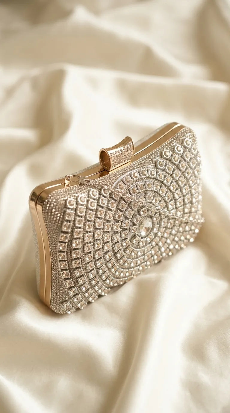 Silver Bridal Clutch P24549