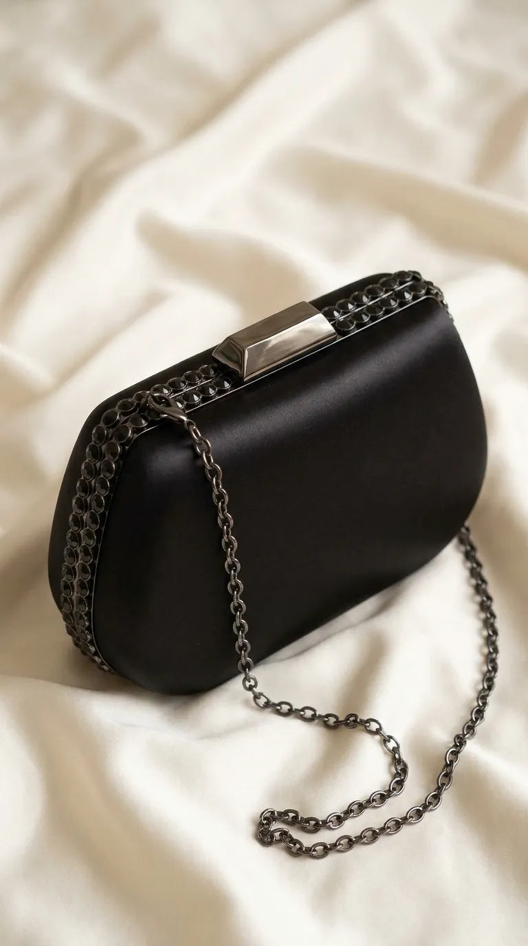 Black Formal Clutch For Ladies P24553