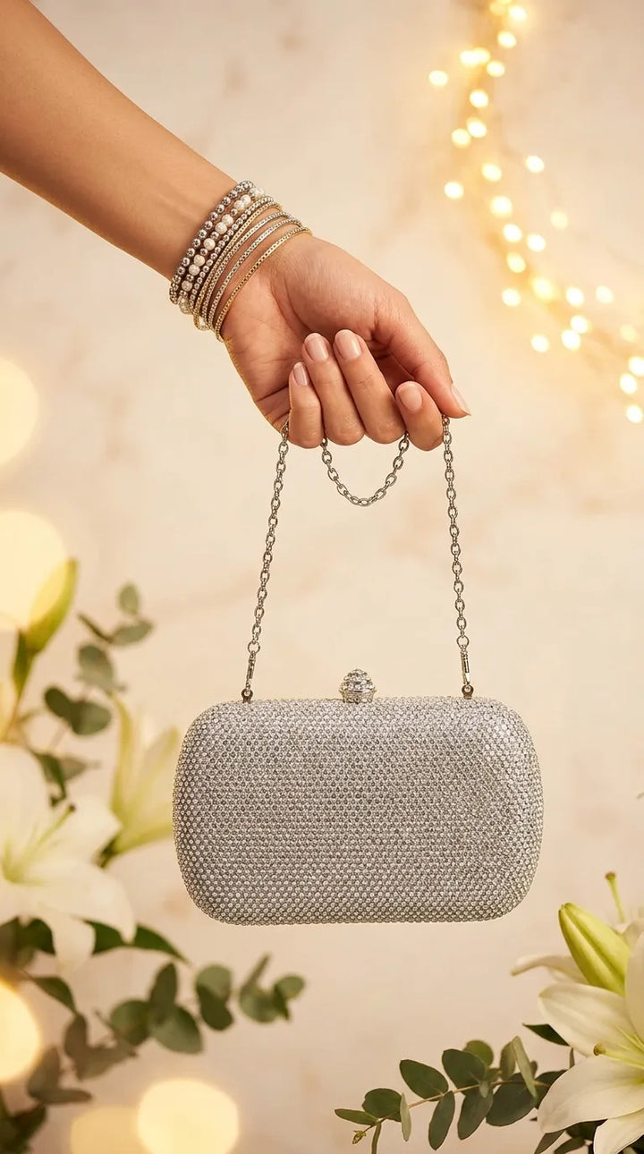 Silver Bridal Clutch P24558