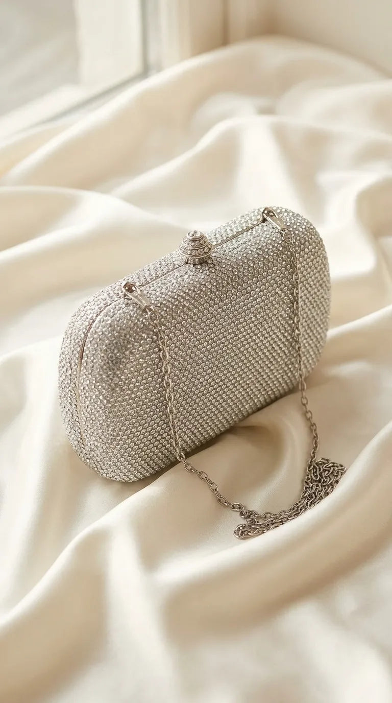 Silver Bridal Clutch P24558