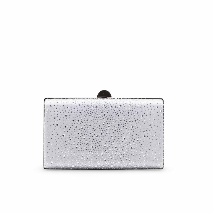 Silver Fancy Clutch For Ladies P24559