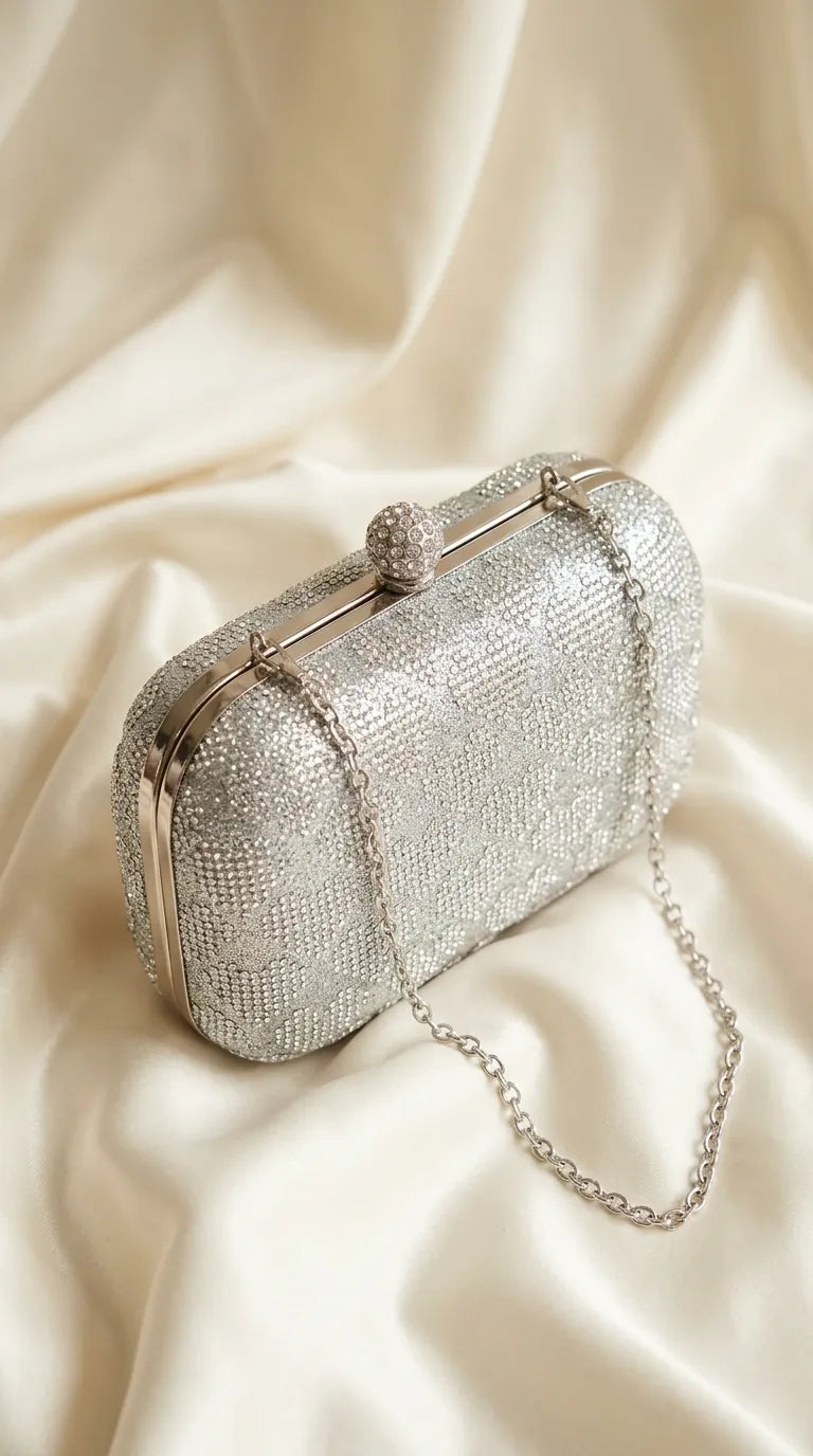 Silver Bridal Clutch P24561
