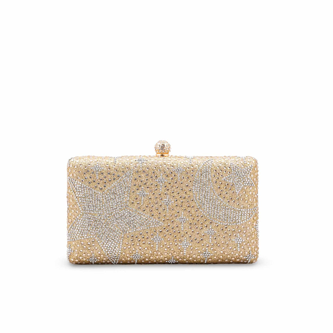 Golden Fancy Clutch For Ladies P24562