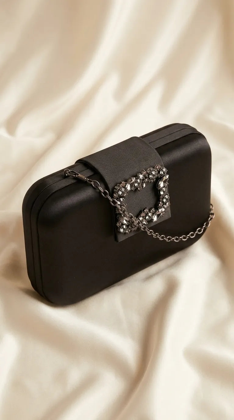 Black Formal Clutch For Ladies P24565