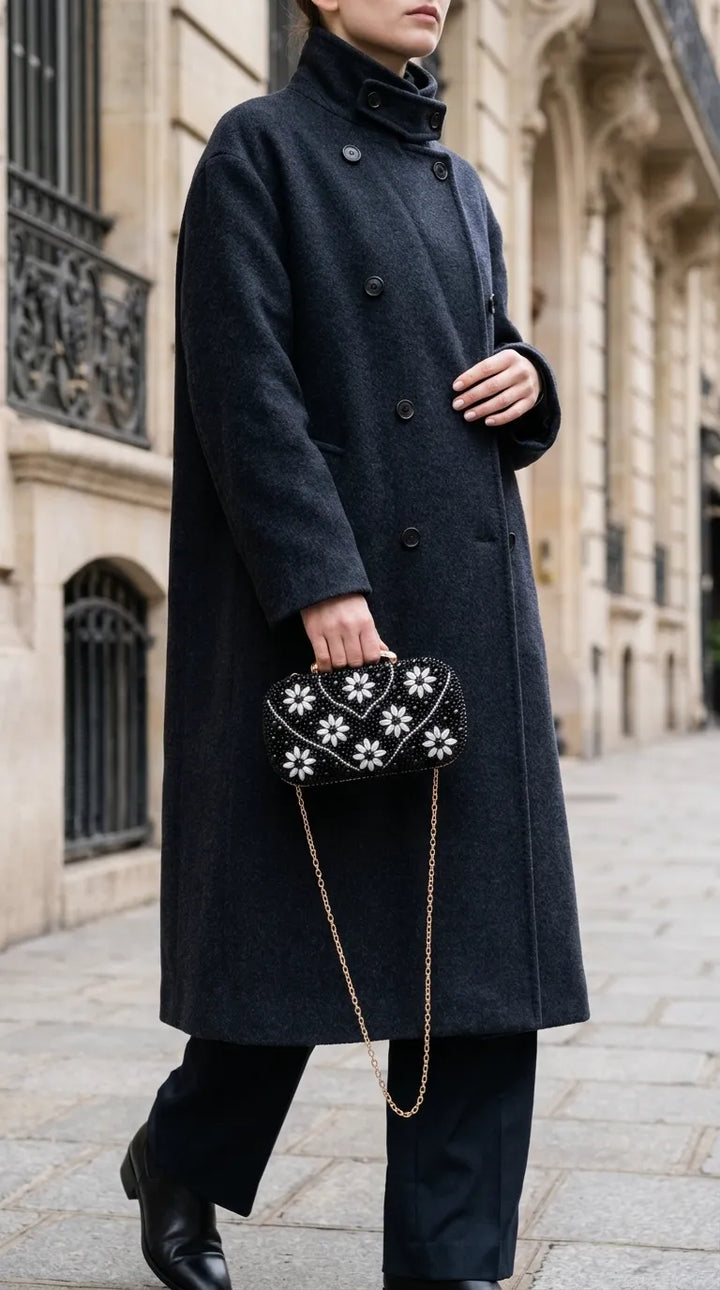 Black Fancy Bridal Clutch P24566