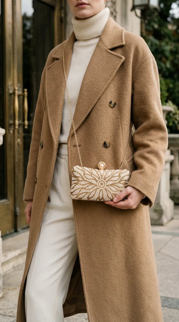 Golden Fancy Bridal Clutch P24569