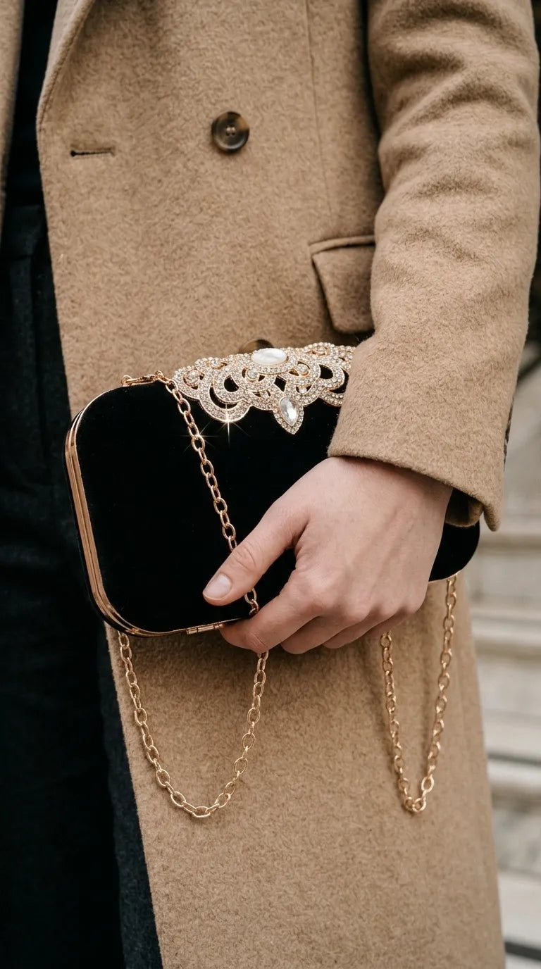 Black Formal Clutch For Women P24570